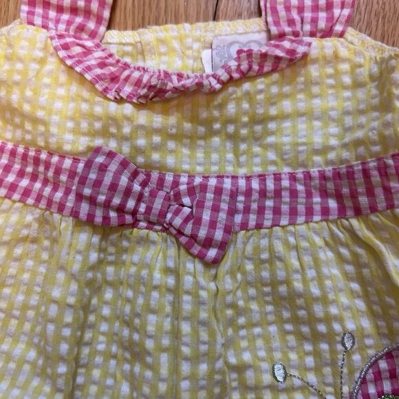 Reel Love Girls Baby set Dress Outfit Gingham Check 18 mth pink butterfly fairy - Picture 6 of 6